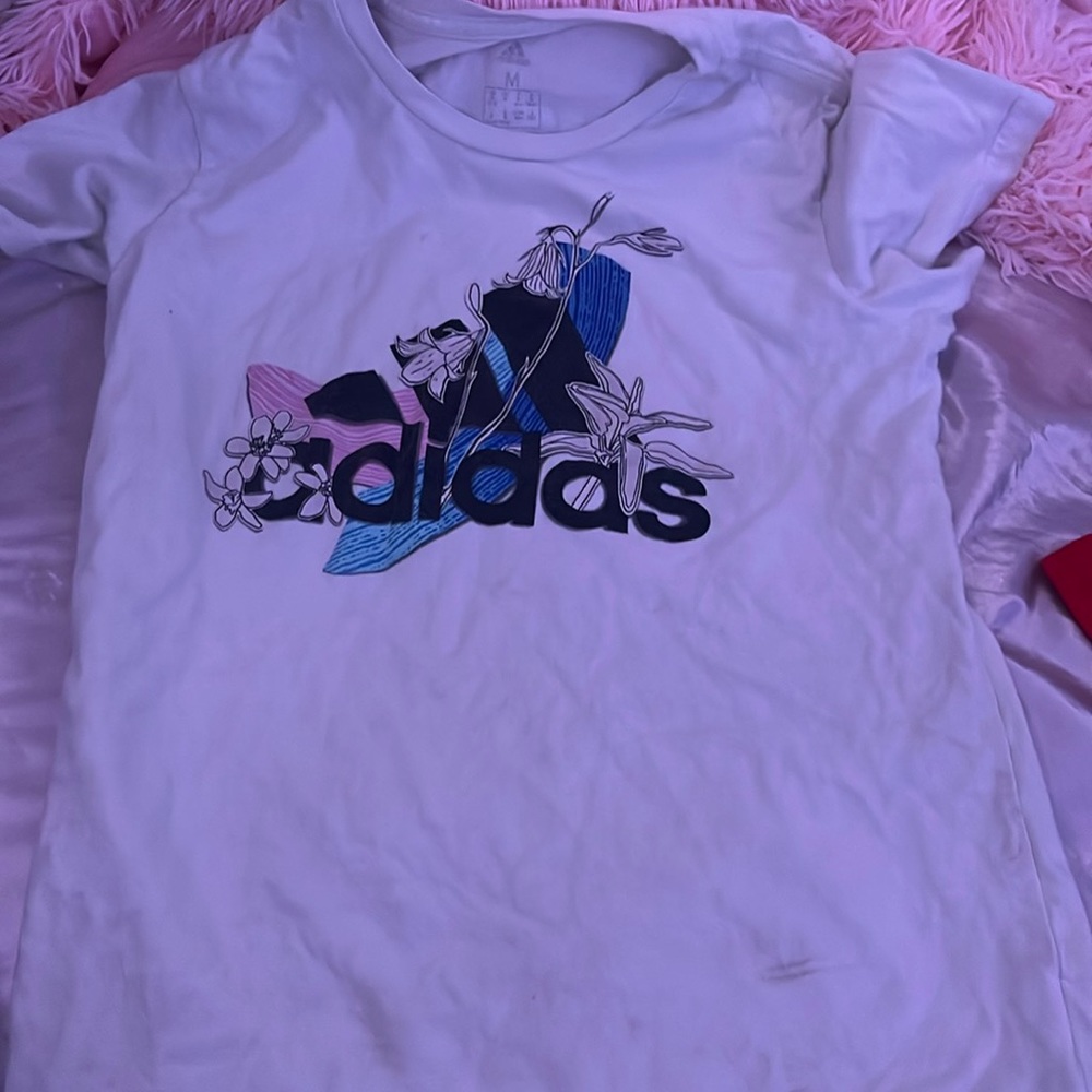 Adidas white t